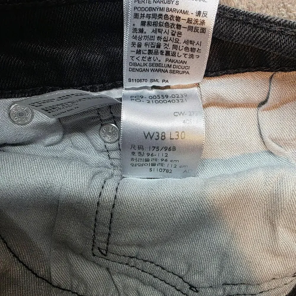 Levi's 559 Jeans Mens 38x30 Black Dark Wash Relaxed Fit Straight Leg Denim
